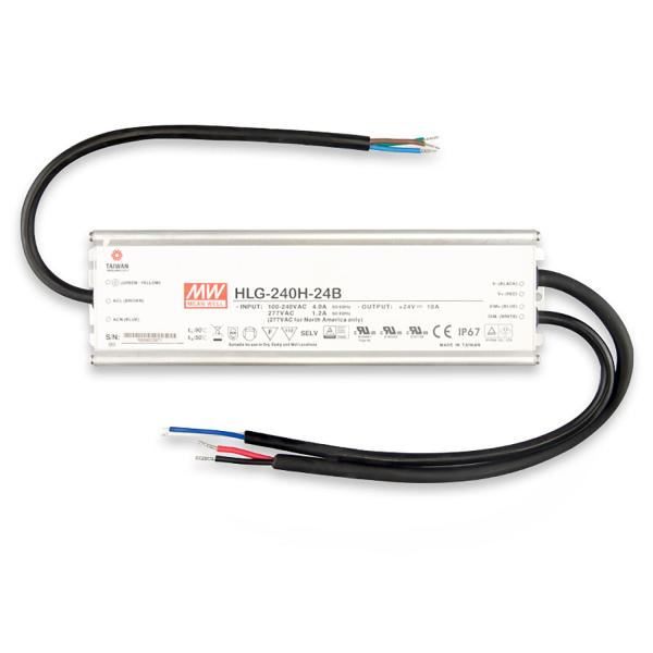 LED Trafo MW HLG240H-24B 24V/DC, 0-240W, 1-10V (100-240W) dimmbar, IP67, SELV