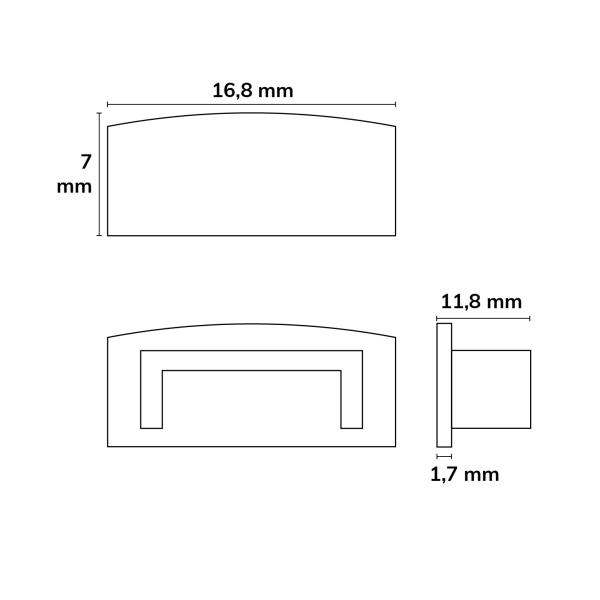 Endkappe EC35 für Profil SURF12 BORDERLESS FLAT in Verbindung mit COVER3, 1 STK