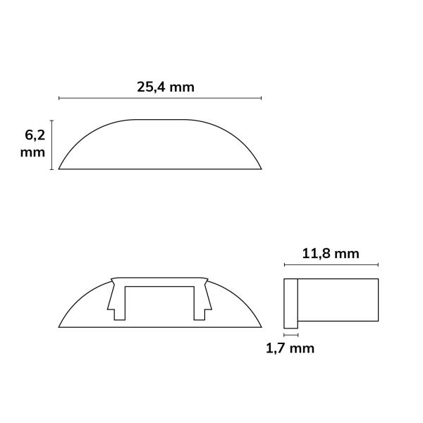 Endkappe EC39 für Profil SURF11, 1 STK