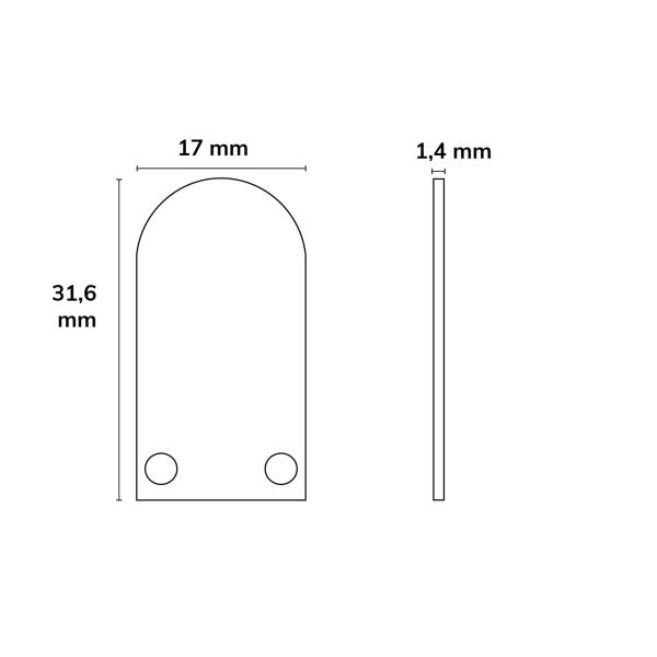 Endkappe EC15 Alu für SURF12 BORDERLESS mit TUNNEL, 2 STK, inkl. Schraube