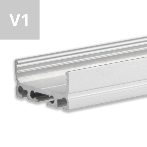 LED Aufbauprofil SURF20 FLAT V1 Aluminium eloxiert, 200cm