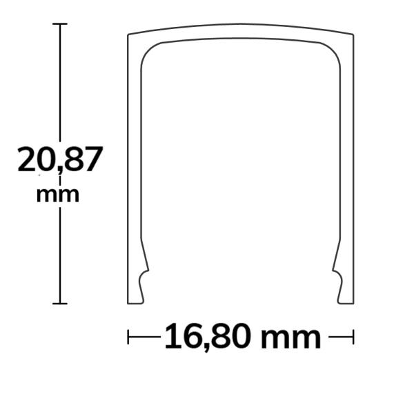 Abdeckung COVER4 opal/satiniert 200cm für Profil SURF12 RAIL/BORDERLESS (FLAT)
