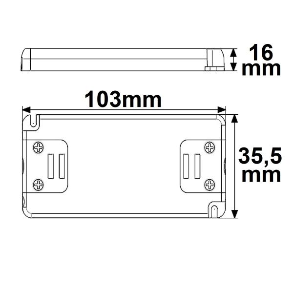 LED Trafo 12V/DC, 0-15W, SELV, ultraflach, schmal