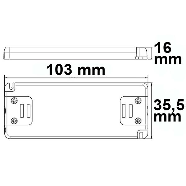 LED Trafo 24V/DC, 0-15W, SELV, ultraflach, schmal