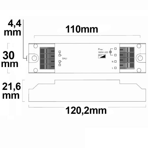 DALI-Universal-Dimmer für dimmbare 230V LED Leuchtmittel/Trafos, 10-300VA