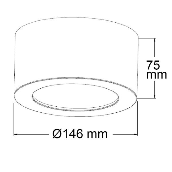 LED Aufbauleuchte LUNA 15W, weiß, rund, DN146, indirektes Licht, neutralweiß