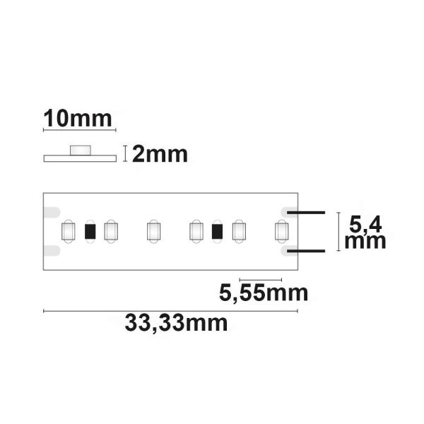 LED CRI965 Linear10 Flexband, 24V DC, 6W, IP20, 6500K, 5m Rolle, 180 LED/m