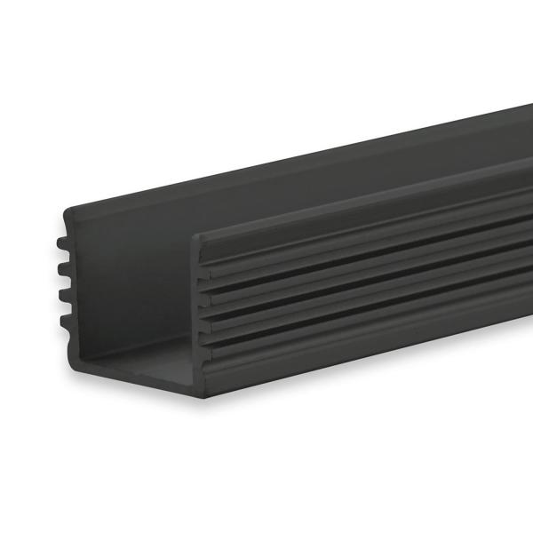 LED Aufbauprofil SURF12 BORDERLESS Aluminium schwarz pulverbeschichtet RAL 9005, 200cm