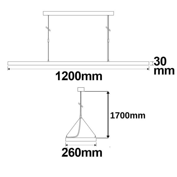 LED Office Pro Pendelleuchte Up&Down, 20W+40W, silber, UGR<19, 4000K, 1-10V dimmbar