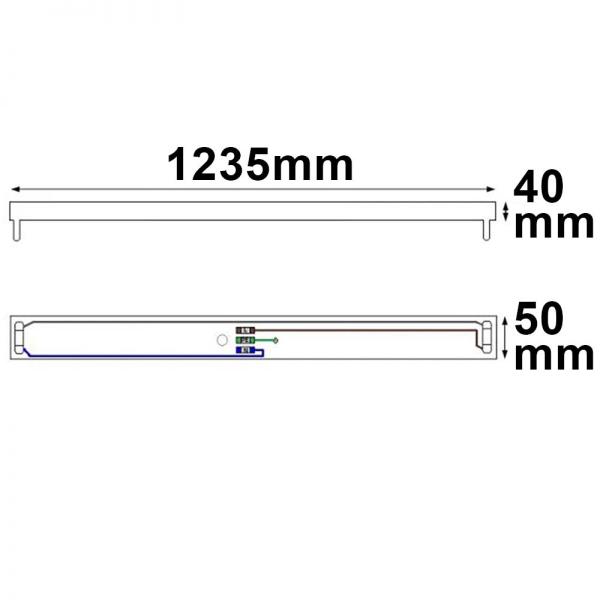 Halterung für T8 Röhren 120cm, verkabelt, ohne VG
