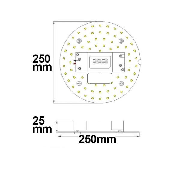 LED Umrüstplatine ColorSwitch 2600|3100|4000K, 250mm, 25W, mit Magnet