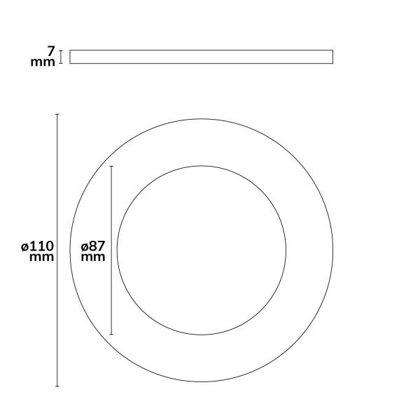 Cover Aluminium rund chrom matt für Sys-90