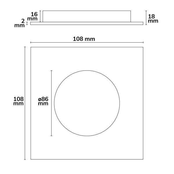 Cover Aluminium rückversetzt weiß für Sys-90