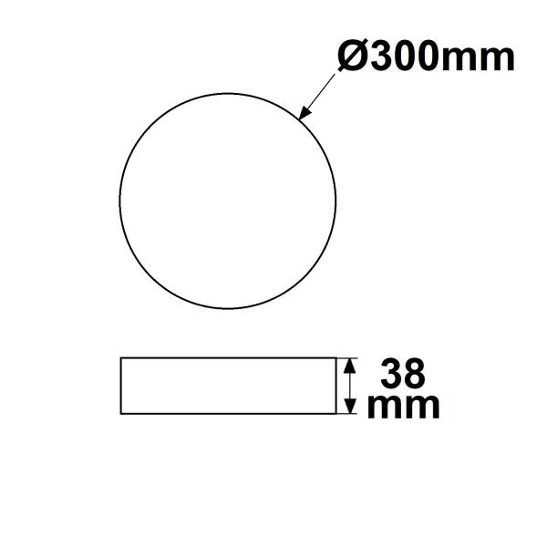 LED Deckenleuchte weiß, 24W, rund, DN300, neutralweiß, dimmbar