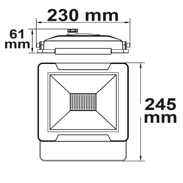 LED Fluter 50W, kaltweiß, schwarz, IP65