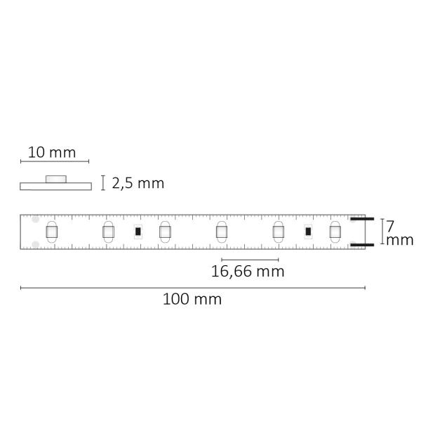 LED SIL825 Flexband, 24V DC, 2,4W, IP20, 2500K, 10m Rolle, 60 LED/m