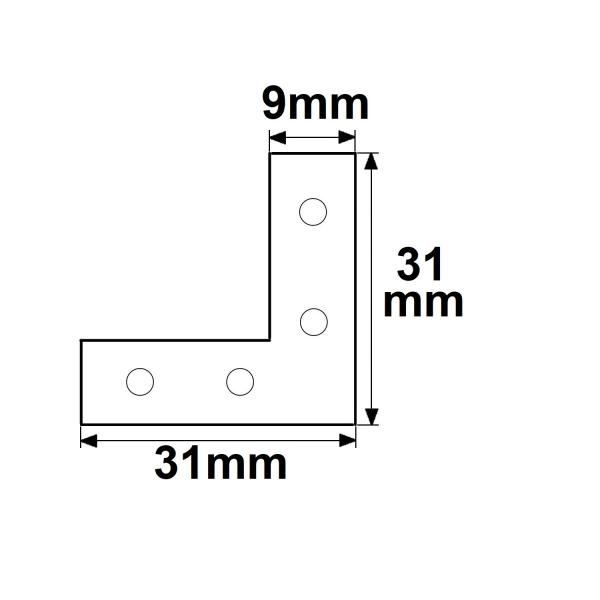 Eckverbinder horizontal für TUNNEL, SURF16, LAMP35, CORNER20N, Double/Single, HIDE, 90°, 4er Set