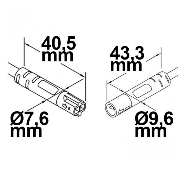 Mini-Plug Verlängerung male-female, 1m, 2x0,75, IP54, weiß-grün, max. 48V/6A