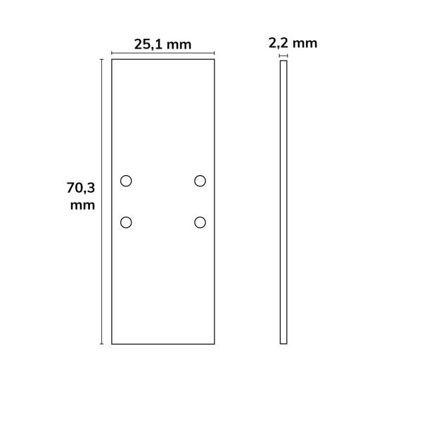 Endkappe EC66 Aluminium schwarz für Profil 2SIDE, 2 STK, inkl. Schrauben