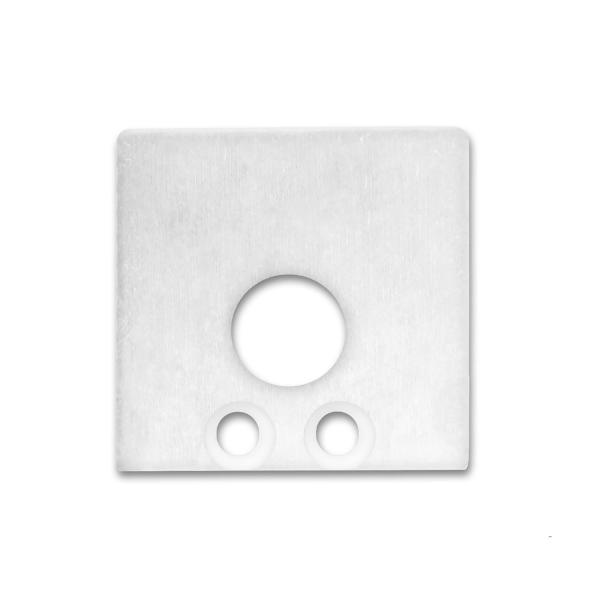 Endkappe EC 59W weiß RAL 9010 für Profil SURF16 mit Kabeldurchführung, 2 STK, inkl. Schrauben