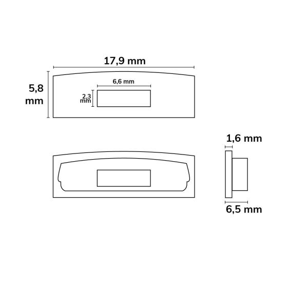 Endkappe EC 61 für Profil SURF15 FLEX, 1 STK, mit Kabeldurchführung