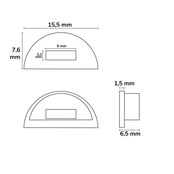 Endkappe EC 70 für Profil SURF12 HIDDEN mit Kabeldurchführung, 1 STK