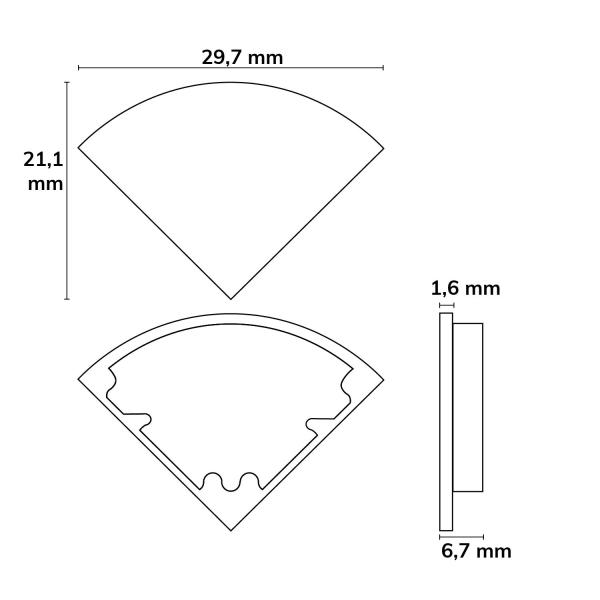 Endkappe EC 67 Silikon für Profil CORNER13, 1 STK