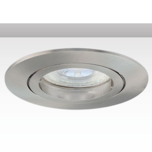 Einbaurahmen rund, Loch 68mm, Alu Nickel-Satin, für GU10/MR16 Spots