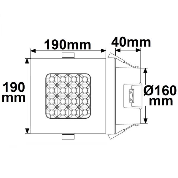 LED Downlight Prism blendungsreduziert 18W, IP54, warmweiß, dimmbar