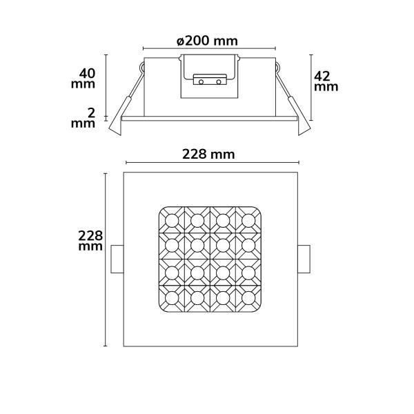 LED Downlight Prism blendungsreduziert 25W, IP54, neutralweiß, dimmbar