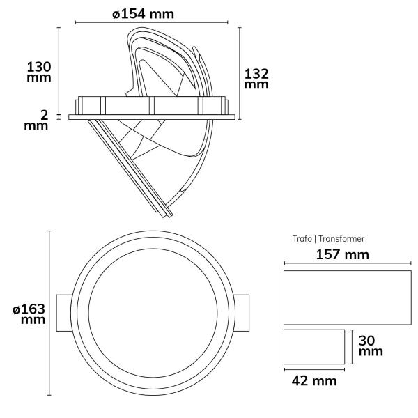 LED Shop-Downlight Sphere, 35W, ausschwenkbar, weiß, neutralweiß