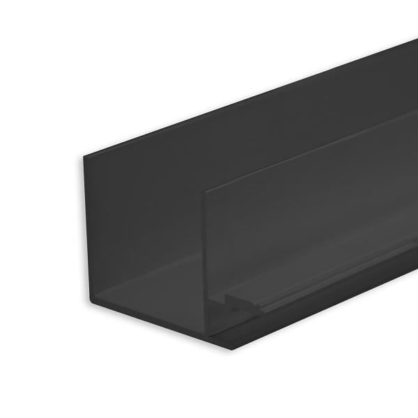 LED Trockenbauprofil Schattenfuge 8, schwarz pulverbeschichtet RAL 9005, 200cm