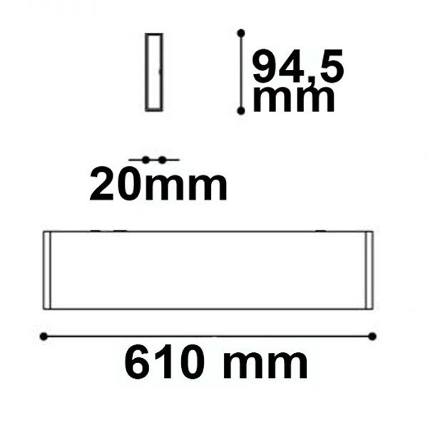 LED Wandleuchte Linear Up&Down 600, 610mm, 25W, IP40, weiß, warmweiß