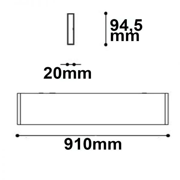 LED Wandleuchte Linear Up&Down 900, 910mm, 30W, IP40, weiß, warmweiß