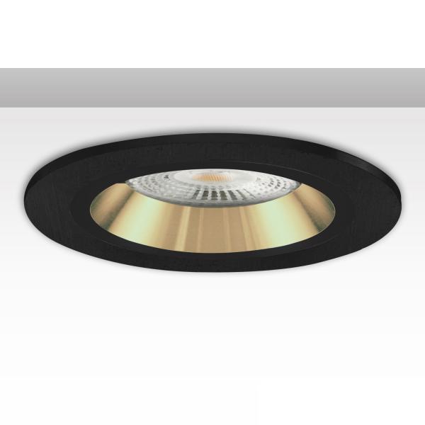 Einbaurahmen rund, Loch 80mm, schwarz + schwarz-gold, für GU10/MR16 Spots