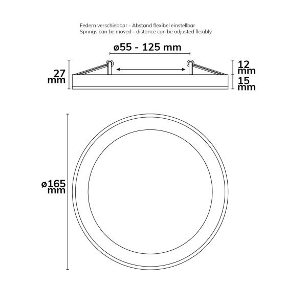 LED Aufbau/Einbauleuchte Slim Flex, 12W, nickel gebürstet, ColorSwitch 3000|3500|4000K
