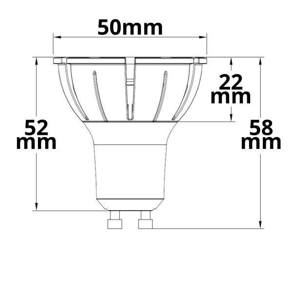 GU10 LED Strahler 8W COB, 10°, 4000K, dimmbar