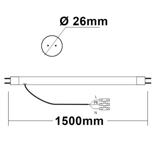 T8 LED Röhre, 150cm, 33W, Highline+, warmweiß, frosted