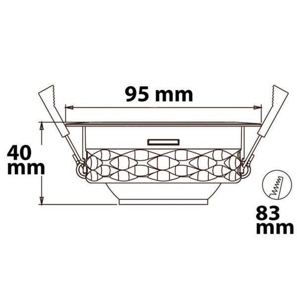 LED Einbaustrahler asymmetrisch COB, weiß, 8W, 50°, IP44, rund, warmweiß, dimmbar