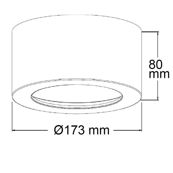 LED Aufbauleuchte LUNA 18W, weiß, rund, DN173, indirektes Licht, warmweiß, dimmbar