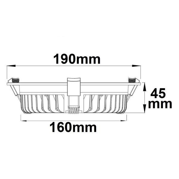 LED Downlight blendungsreduziert, 25W, rund, DN190, CRI90, Switch 3000|3500|4000K, dimmbar