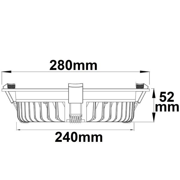 LED Downlight blendungsreduziert, 35W, rund, DN280, CRI90, Switch 3000|3500|4000K, dimmbar