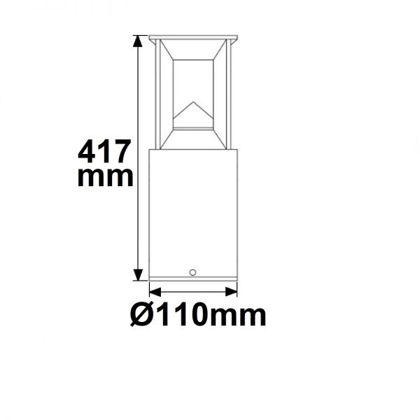 LED Wegeleuchte Poller-4, 40cm, 9W, sandschwarz, warmweiß