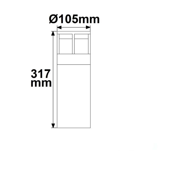 LED Wegeleuchte Poller-5, 30cm, 6W, sandschwarz, warmweiß