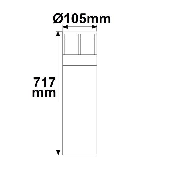 LED Wegeleuchte Poller-5, 70cm, 6W, sandschwarz, warmweiß