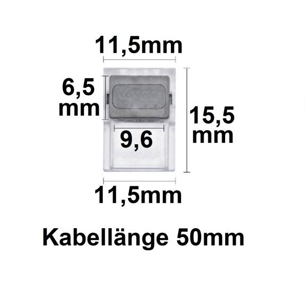 Kontakt-Verbinder mit Kabel (max. 5A) K1-210 für 2-pol. IP20 Flexstripes mit Breite 10mm, Pitch >7mm