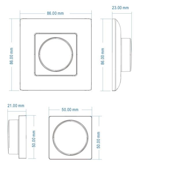 Sys-Pro weißdynamische 1 Zone Aufbau-Drehknopf-Fernbedienung mit Batterie