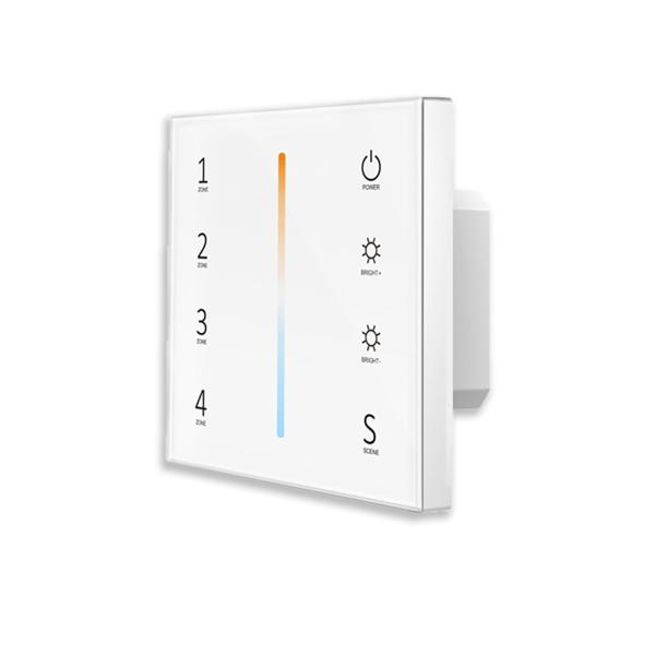 Sys-Pro weißdynamische 4 Zonen Einbau-Touch-Fernbedienung + DMX-Output, weiß, 230V