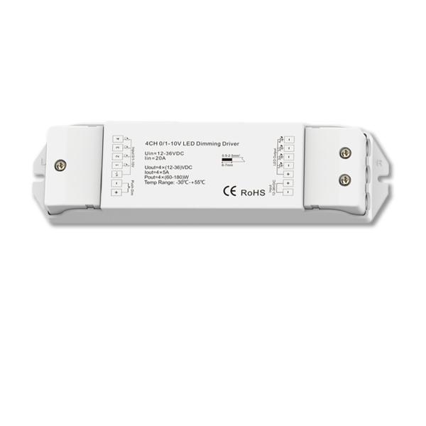 1xPush / 4x1-10V Input zu 4 Kanal PWM Output, 12-48V DC 4x5A