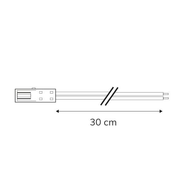 MiniAMP Anschlussbuchse female, 30cm, 2-polig, weiß, max. 3A
